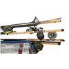 Image 2 : Group of assorted fishing rods w/ bag full of assorted fishing tackle boxes