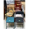 Image 2 : Large group of assorted furniture - includes standing chairs / patio chairs / square folding table /