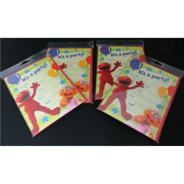 New Elmo "It's A Party" Invitations With Envelopes 4 packs of 10