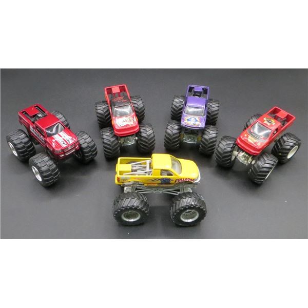 5 Die-Cast Metal Monster Trucks Ultimate, Gunslinger, Wild Hair & More