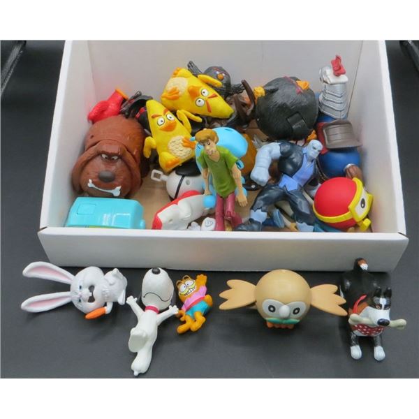 Toy Figure Lot Shaggy, Snoopy, Garfield, Angry Birds, Dig Dug & More