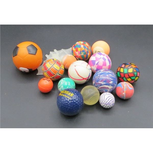 Bouncy Ball Collection With 1 Golf Ball From Michigan Wolverines