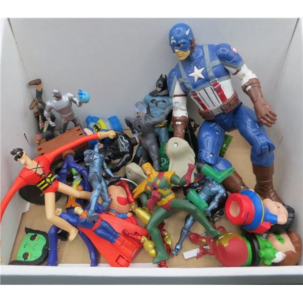 Toy Figure Lot Captain America, Iron Man, Superman, Joker, Batman & More