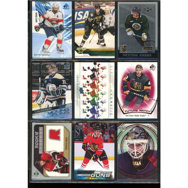 9 NHL Rookie & Insert Hockey Cards Various Teams
