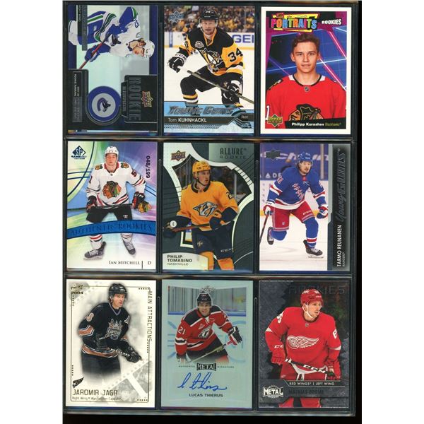 9 NHL Rookie & Insert Hockey Cards Various Teams