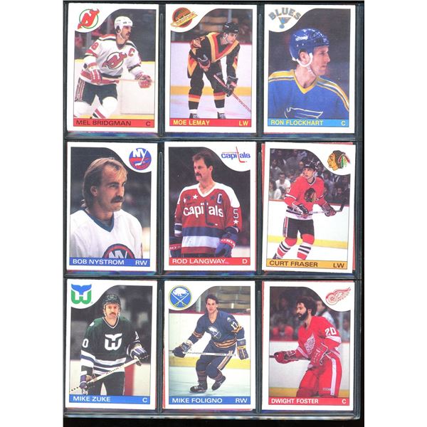 1985-86 OPC O-Pee-Chee Lot Of 18 Vintage Cards Rod Langway, Mike Zuke & More