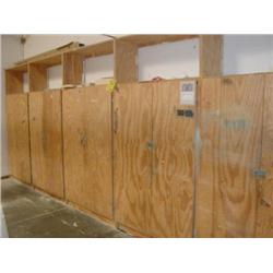 LOT - ASSORTED CONTENTS IN CABINETS, HARDWARE, LAQUER, GLUE, & TOOLS