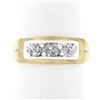 Antique Edwardian 14k Gold & Silver 0.75 ctw Old Mine Diamond Wedding Band Ring