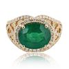Image 1 : 4.65 ctw Emerald and 0.93 ctw Diamond 14K Yellow Gold Ring