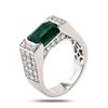 Image 3 : 2.37 ctw Emerald and 1.37 ctw Diamond 18K White Gold Ring