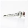 Image 5 : Vintage 18k White Gold.93 ctw Round Prong Garnet Solitaire & Diamond Accents Rin
