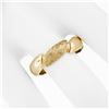 Image 3 : Unisex Vintage 14k Yellow Gold 6mm Domed Grooved Polished & Florentine Band Ring