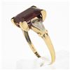 Image 9 : Antique Art Nouveau 14k TT Gold 3 ctw Emerald Cut Rhodolite Garnet Solitaire Rin