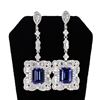 Image 1 : 10.95 ctw Tanzanite and 6.79 ctw Diamond 14K White Gold Dangle Earrings