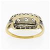 Image 6 : Antique Art Deco 14k Two Tone Gold 0.35 ctw Old Single Cut Pave Diamond Band Rin