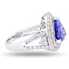 Image 3 : 3.38 ctw Tanzanite and 0.97 ctw Diamond 14K White Gold Ring