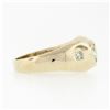 Image 5 : Men's Vintage 14K Gold 0.62 ctw 3 Stone Diamond Domed Polished Wedding Band Ring