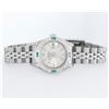 Image 5 : Rolex Ladies Quickset Stainless Steel 18K White Gold Diamond & Emerald Bezel Sil