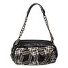 Chanel Black Canvas Leather Twisted Tweed Shoulder Bag
