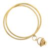 Image 2 : Vintage 18k Gold 7.75" Dual Slip On Bangle Bracelet w/ 14k Dangle Basket Charm