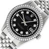 Image 2 : Rolex Mens 36 Stainless Steel Black String Diamond 36MM Datejust Wristwatch