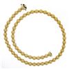 Image 4 : Italian Solid 18k Yellow Gold 16" 6mm Brushed Finish Fancy Ball Bead Necklace
