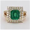 Image 1 : 3.44 ctw Emerald and 2.06 ctw Diamond 18K Yellow Gold Ring
