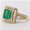 Image 2 : 3.44 ctw Emerald and 2.06 ctw Diamond 18K Yellow Gold Ring