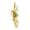 Image 6 : Antique Victorian 18k Gold Handmade Double Star Burst w/ Turquoise Pin Brooch