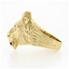 Image 6 : Mens 14k Yellow Gold.13 ctw Ruby Diamond Eyes Detailed Textured 3D Lion Head Rin