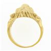 Image 8 : Mens 14k Yellow Gold.13 ctw Ruby Diamond Eyes Detailed Textured 3D Lion Head Rin