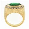 Image 8 : NEW 18k Gold 7.70 ctw GIA Oval Bezel Emerald & Diamond Hammered Wide Cocktail Ri