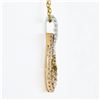Image 4 : 18K Gold 1.20 ctw White & Yellow Diamond Open Teardrop Dangle Pendant w/ 18" Cha