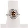 Image 3 : 1.57 ctw Fancy Dark Yellowish Brown CENTER Diamond 14K White Gold Ring (2.31 ctw