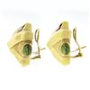 Image 3 : Vintage Esti Frederica 18K Gold Pink & Green Tourmaline Matte Textured Earrings