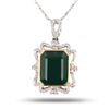 Image 1 : 12.36 ctw Emerald and 0.83 ctw Diamond 18K Yellow and White Gold Pendant