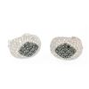 Image 5 : 18k Solid White Gold 3.60 ctw White & Black Diamond Drenched Dome Button Earring