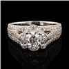 Image 1 : 0.77 ctw CENTER Diamond Platinum Ring (1.51 ctw Diamonds)