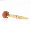 Image 7 : Antique Victorian 14k Gold Silver 18.2mm Coral w/ Diamond Hinged Bangle Bracelet
