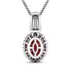 Image 3 : 14KT White Gold 2.3ctw Ruby and Diamond Pendant