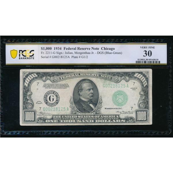 1934 $1000 Chicago FRN PCGS 30