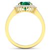Image 4 : 14KT Yellow Gold 1.53ctw Zambian Emerald and Diamond Ring