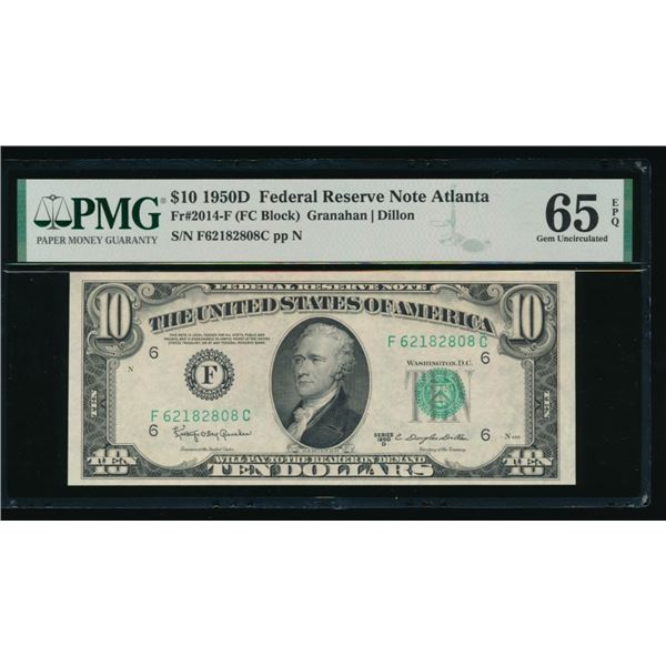 1950D $10 Atlanta FRN PMG 65EPQ