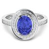 Image 2 : 14KT White Gold 1.41ctw Tanzanite and Diamond Ring