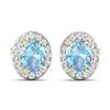 Image 2 : 14KT Yellow Gold 1.92ctw Aquamarine and Diamond Earrings