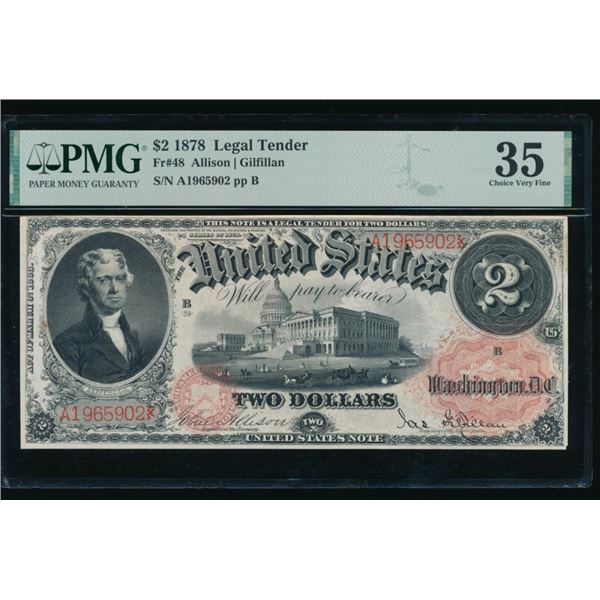 1878 $2 Legal Tender Note PMG 35
