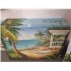 Image 1 : Unframed Oil On Canvas Hammock Seascape - 7