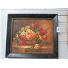 Image 1 : Framed Oil On Canvas Floral And Fruit Still Life - 2