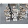 Image 1 : 6-Concrete Cast Garden Cherub Statuary 2' - 6 X $