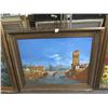 Image 1 : Framed Oil On Canvas Canal Scene - 30 X 40